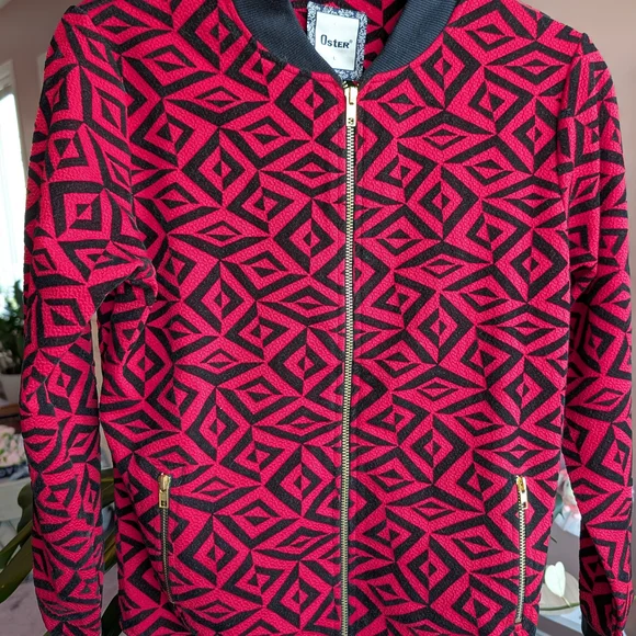 Oster Wool Patterned Bomber Jacket - Picture 1 of 5